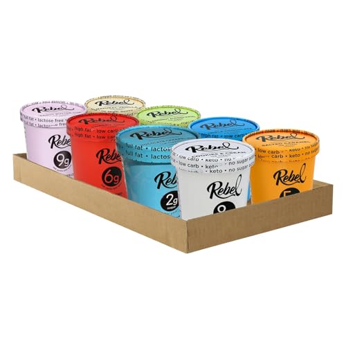 Rebel Ice Cream - Low Carb, Keto - 'The Maverick' Mixed Case (8 Pints)