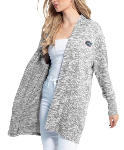 Image of chicka-d Women's Cozy Fleece Cardigan Heather Grey