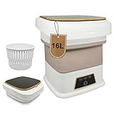 X20 Upgraded Portable Washing Machine with Dryer Function,16L Semi-Automatic Folding Washing Machine with Drain Basket,Worldwide Compatible with 100-240V