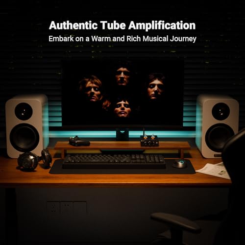 Image of Fosi Audio P3 Tube Preamp Headphone Amplifier Home Audio Preamplifier Mini Vacuum Pre Amp Receiver with Bluetooth aptX LL HD Bass Treble Tone Controls for HiFi Stereo Active Speakers with RCA AUX Jack