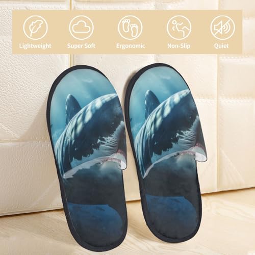 3d Realistic Shark Print House Slippers For Women And Men,Soft Slippers With Memory Foam,Non-Slip Indoor Home Shoes2