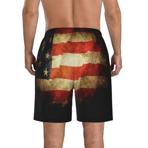 Vintage Stand for The Flag Kneel for The Cross Patriotic Men's Swim Trunks4