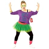 Fun Shack 80er Jahre Damen Kostüm Neon Verkleidung für Mottoparty Karneval Fasching oder Halloween