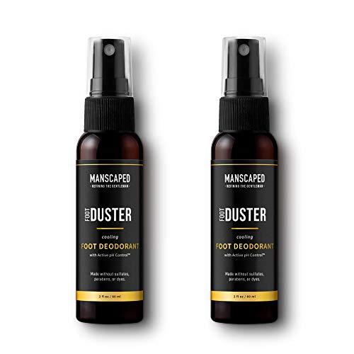 MANSCAPED™ The Foot Duster™, Men's Cooling Foot Deodorant Spray, Featuring Cooling Tea Tree Oil and Our Signature MANSCAPED ™ Scent (2 Pack)