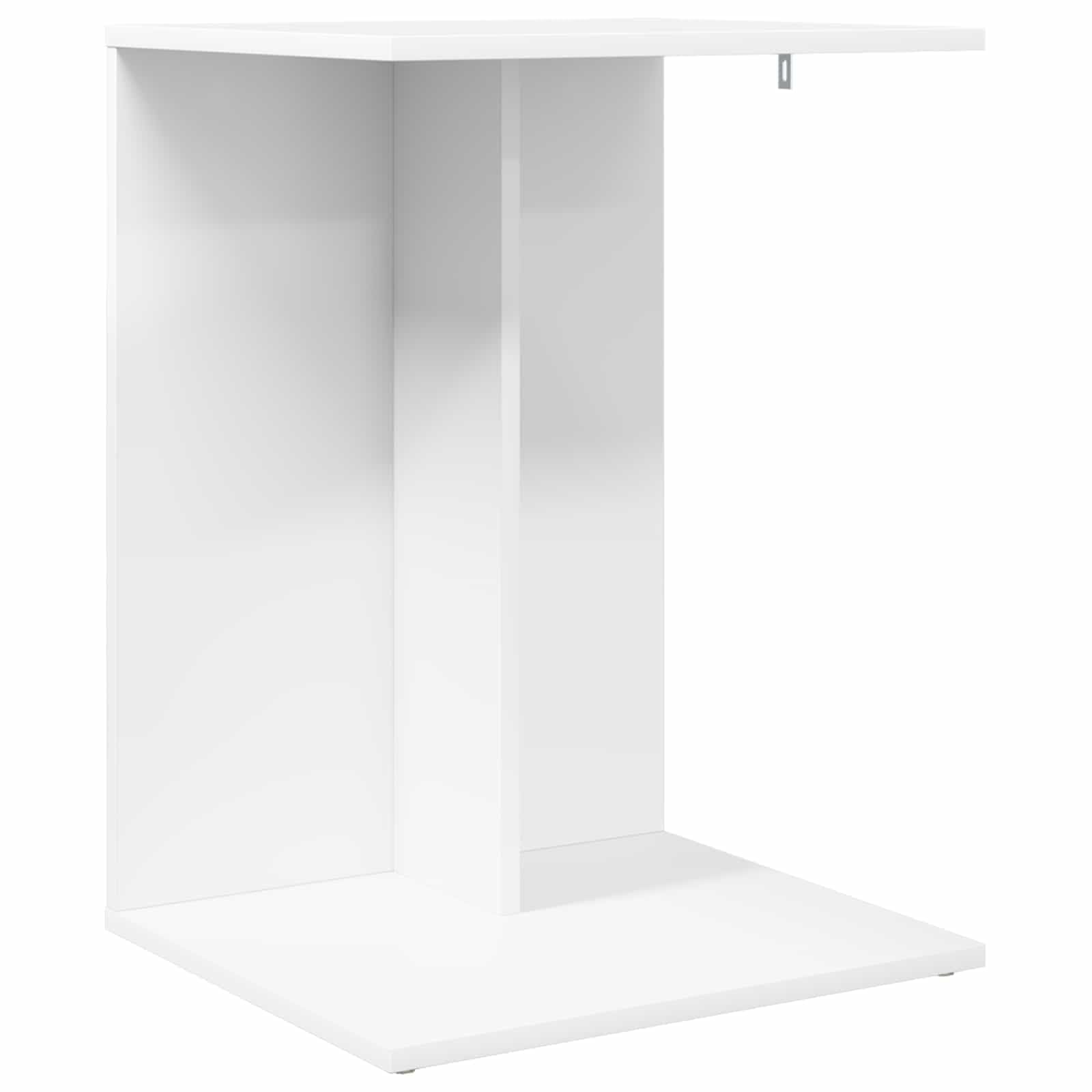 Table d appoint Blanc 45 x 40 x 62 5 cm Bois ingenierie moderne petite table salon design contemporain solide rangement lampe livre boisson petit espace utilisable canape seul montage requis