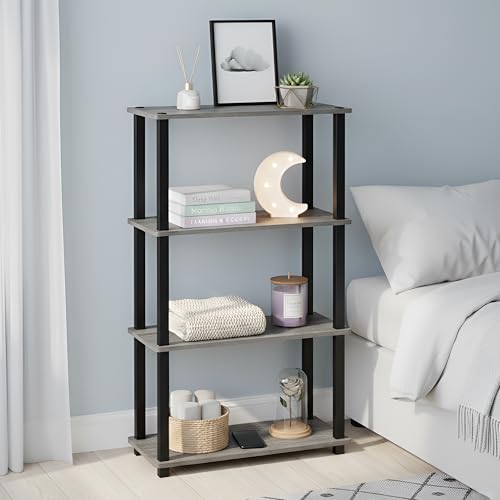 Image of JD FRESH 4-Tier Wooden Open Shelf Rack /Table Corner Display Rack /Storage Shelf Stand /Multipurpose Shelf for Living Room, Bedroom, Home Office Display (Cambridge, Walnut)