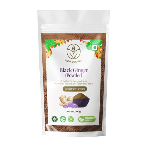 Image of Shiva Organic 100% Pure & Natural Black Ginger Powder - 100 g | North East Spices