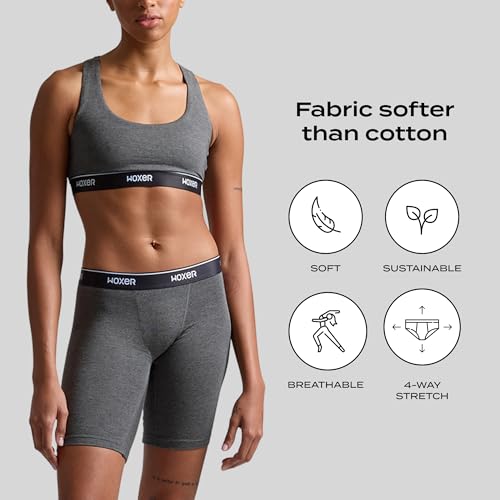 Image of Woxer Womens Boxers - Biker 9 inch Boy Shorts Underwear for Women, Modal Boxer Briefs, Chafe Free, Womens Underwear