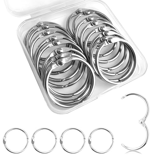 whpqhw 16PCS Book Binder Rings 1 Inch Metal Loose Leaf Rings for Flash Cards Index Cards Recipe Books and Key Chains Small-Project Organizer for School Office Crafts