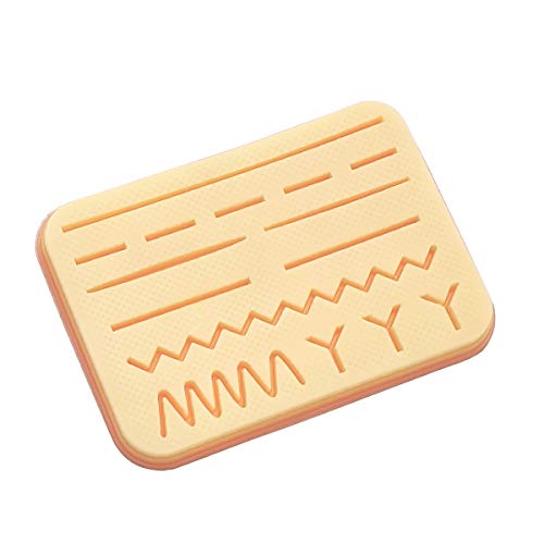 Suture Pad - Medical Student Suturing Pad 3 Layers Durable Silicon Suture Pad for Suture Training with Pre-Cut Wounds - Gift for Med School Students
