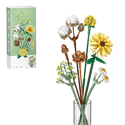 DIYAA Blumenstrauß Bausteine Bauset, 646 Klemmbausteine Mini Bricks Blumen Set für Erwachsene, Blume Kompatibel mit Lego…