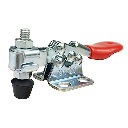 Angoily Toggle Clamp Horizontal Quick Release Woodworking Mount Clamp Plastic Handle Short Bar Flanged Base Metal Mold