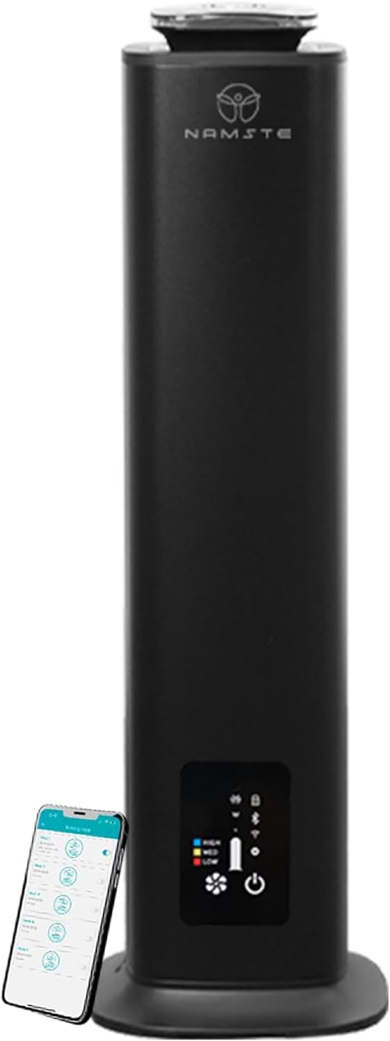 Nmaste Diffuseur d'huiles essentielles sans eau Grande tour Machine de parfum HVAC Smart Luxury Hotel Diffuseurs App & Touch Control Air froid, couverture de 800 ml, 4000 m² pour maison à deux étages