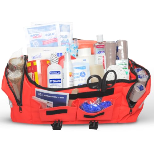 Image of Outdoor Sports First Aid Kit - Complete First Aid Supplies for Outdoor Sporting Injuries, Teams Trainers & Coaches Portable Team Sytle Bag -Easy to Refill and Reuse