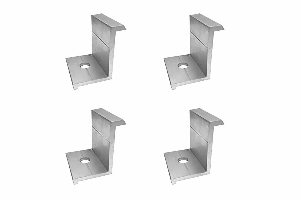 Solar Panel Aluminium End Clamp, Anodized Aluminium, 20mm x 35mm, Regular Size, Silver, Pack of 4-image-9