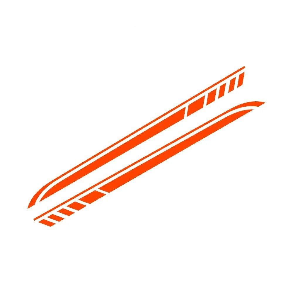 Car Door Sticker Racing Stripe Decoration Decal 190x11.2cm(Glossy Orange)