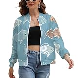 Veste Légère Femme : Cette Veste Légère En 95% Polyester Et 5% Élasthanne, Avec Un Simple Forme Poisson Unique Et Un Graffitis , Vous Procure Douceur Et Respirabilité, Parfaite Pour Le Printemps Et L’Automne. Confort Et Élégance Assurés Tout Au Long De La Journée