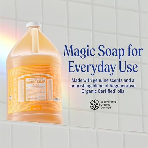Dr. Bronner's Citrus Pure-Castile Liquid Soap, Bulk Refill, 1 Gallon - image 2