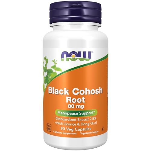NOW Supplements Black Cohosh Root 80 mg with Licorice and Dong Quai 90 Veg Capsules