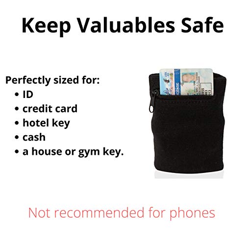 suddora zipper wrist pouch - sweatbandwristband wallet for keys id cards cash