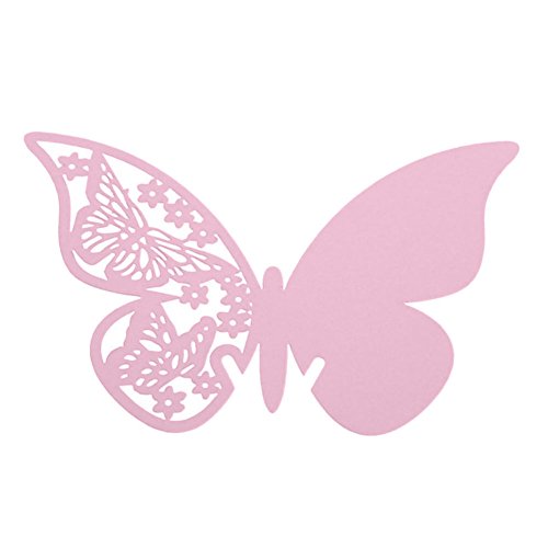 Akoak Nacré papier Papillon Numéro de table Place Carte Nom Verre à vin Cup Décoration Stickers muraux Autocollant pour décoration de fête de mariage...