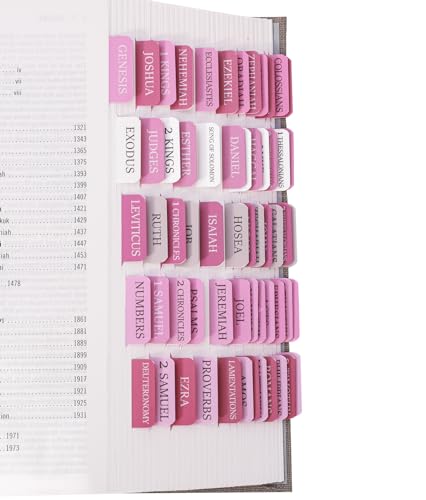 Pink Bible Tabs for Women & Men Laminated Bible Tabs for Study Bible Boho Theme Bible Tabs for Easy Navigation Simplify Your Bible Reading Experience with Easy-to-Use Indexing Tabs
