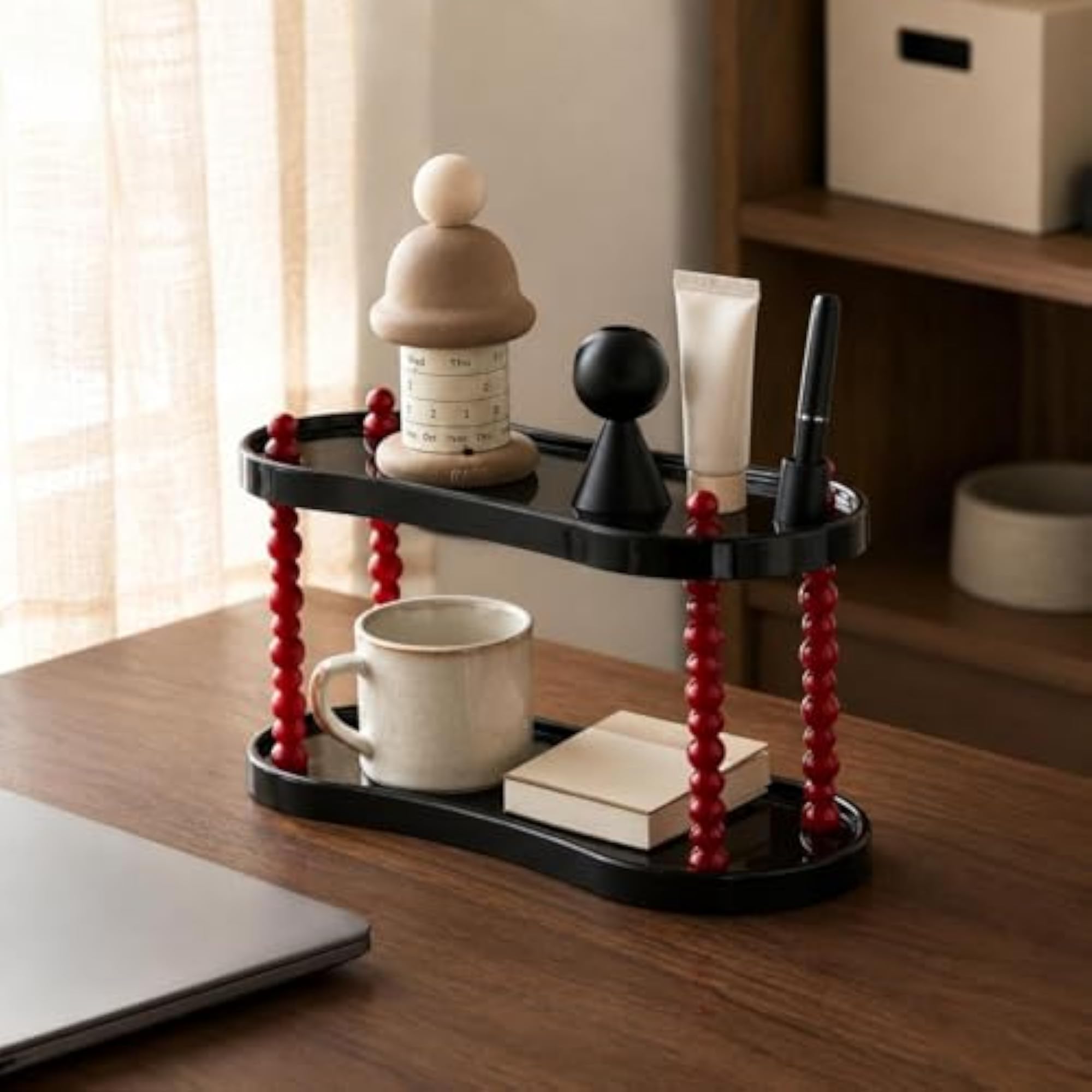 Exposed Shelves Cosmetics Organizer Rack, Compact Design