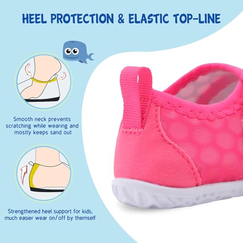 Image of LeIsfIt Toddler Water Shoes Boys Girls Barefoot Aqua Socks Kids Breathable Quick-Dry Swim Shoes for Beach Pool Surf