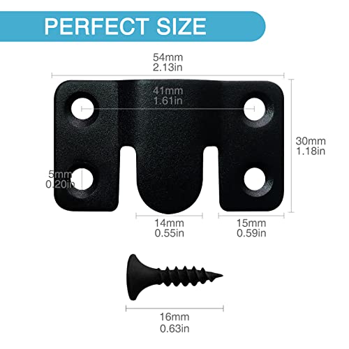 Houyitou 12Pcs 2.09 X 1.18 Inch Black Flush Mount Bracket Stainless Steel Interlock Hanging Buckle Z Clips Headboard Wall Mounting Brackets French Cleat Picture Hanger Heavy Duty With 48Pcs Screws #TOP1