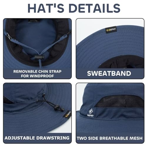 Image of Fishing Hat for Mens Sun Hat Wide Brim Bucket Hat SPF UV Protection XL XXL Large Size Big Head Hiking Beach Safari