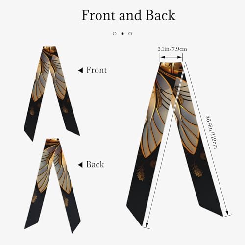 Gold Exquisite Dragonfly Long silk scarves are light and fashionable, suitable for autumn and winter, and are a great gift for women3