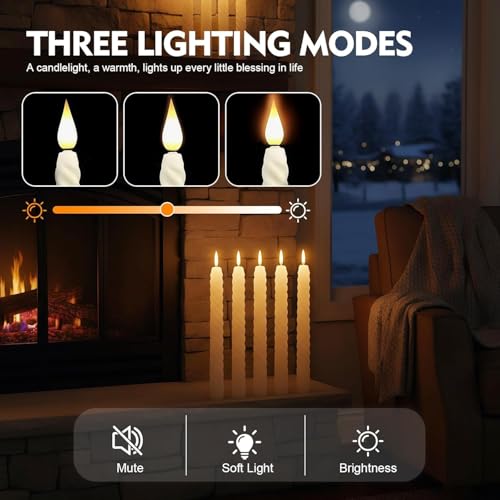 Cierge LED sans flamme avec télécommande et minuteur, éclairage à intensité variable - 3