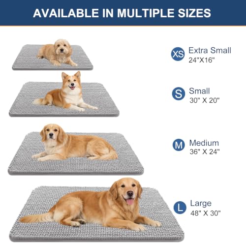Image of OLANLY Dog Door Mat for Muddy Paws 48x30, Absorbent Chenille Mud Doormat