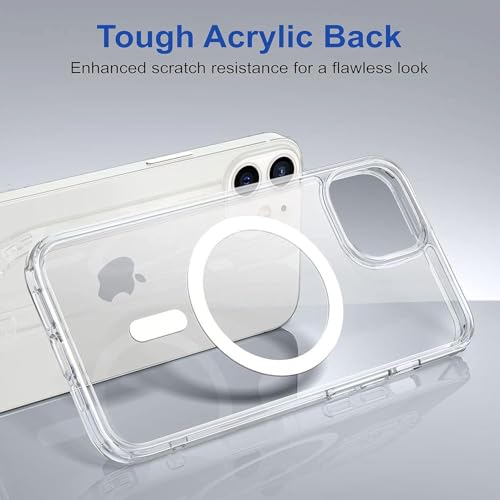 Image of DARKFIT Back Cover Case Compatible with iPhone 12 & 12 Pro | White Mag-Safe Magnetic Cover | TPU Ultra Hybrid | Camera Bump Protection | Compatible with Wireless Charging | Color Clear