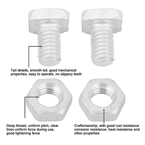 Jenngaoo Greenhouse Bolts and Nuts 50 Pack M6X12 Aluminium Bolts with M6 Nuts Set for Outdoor Plant Gardening Greenhouse Tool Accessories - Image 3