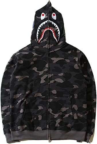 Amazon.com: Bape - Sudadera para hombre o mujer con capucha y cierre de  cremallera, diseño de tiburón y camuflaje : Ropa, Zapatos y Joyería