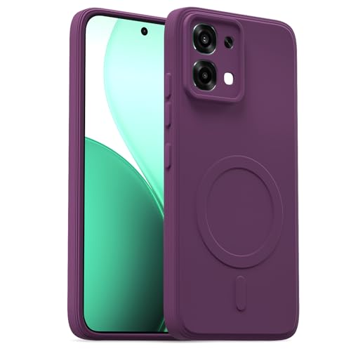 Image of Pikkme Back Cover for Oppo F31 5G / Oppo F33 5G Soft Matte Silicone Mag-Safe Design (Mag-Safe Not Support) Camera Protection | Slim Fit Bumper Cover (Purple)