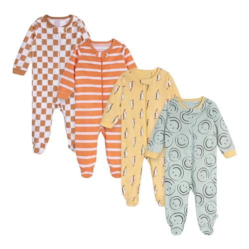 Image of ONESIES Brand Baby Boys Sleepers 4-Pack Footies and Toddler Set