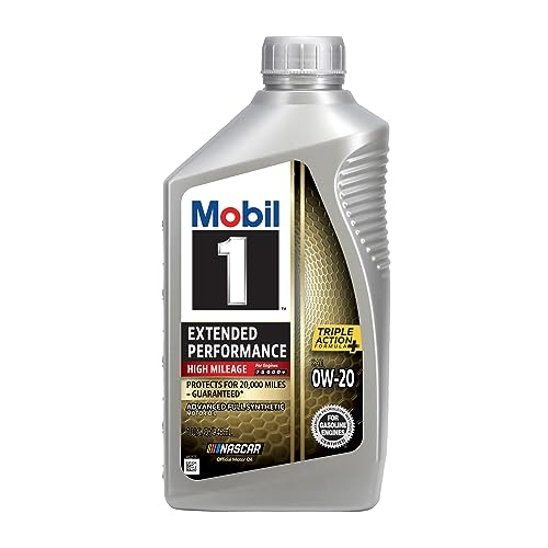 Image of Mobil 1 Extended Performance High Mileage Full Synthetic Motor Oil 0W-20, 1 Quart (6-pack)