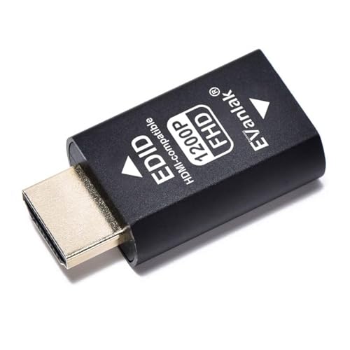EVanlak Hdmi Edid Emulator Passthrough - Adaptador emulador eliminado de aluminio premium de 3ª generación que funciona con Mac Thunderbolt a interruptores HDMI, extensor, receptor AV, divisores de