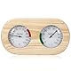 Sauna Thermometer Hygrometer 2 in 1, Holz Sauna Thermo-Hygrometer, Hohe Genauigkeit Sauna Zubehör zur Messung von Temperatur und Luftfeuchtigkeit (Runde Ecke)