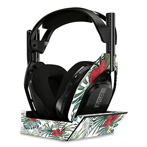 Image of MightySkins Glossy Glitter Skin Compatible with Astro A50 Wireless Headphones + Base Station (Gen 4) - Tropical Hibiscus | Protective, Durable High-Gloss Glitter Finish | Easy to Apply