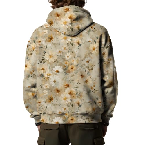 Men's Oil Painting Flowers Hoodies Fashion Fall Camo Floral Sweatshirts Unisex Long Sleeve Hoodies Pullover with Pocket2