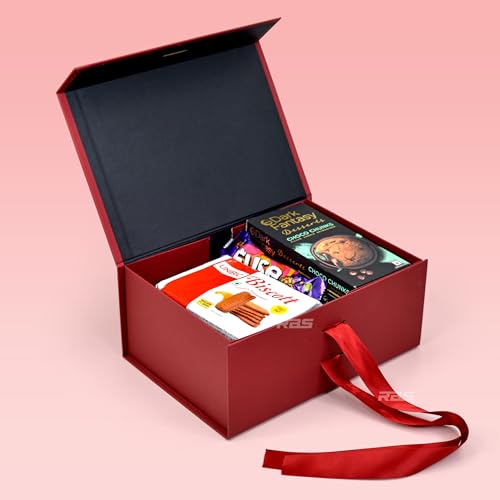 Image of RBS - Gift Box Empty (23x16x10 cm) Premium Maroon Box for Gift Packing Gift Box for Men & Women Gift hamper boxes for gift empty (1Pack) Gift Boxes for Packaging (Dark Scarlet)