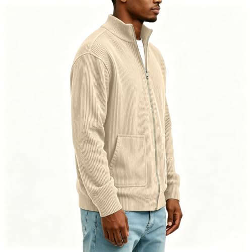 Aswuknt Men's Corduroy Jacket Full Zip Up Spring Fall Jackets with Pockets - image 6