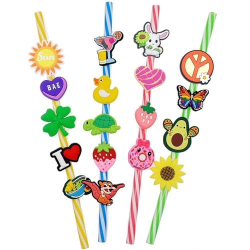 Gibleitz Set 50 Adornos para Pitillos Reusables Coloridos miniatura 2