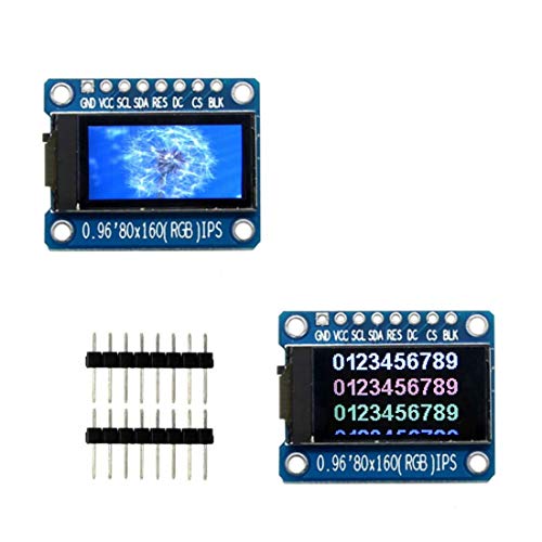 DollaTek 0.96 Zoll 80X160 IPS LCD-Anzeigemodul Vollfarb-TFT 65K ST7735 Treiber-LCD-Bildschirm 3.3 V SPI-Schnittstelle OLED ersetzen kompatibel mit Arduino und Raspberry Pi