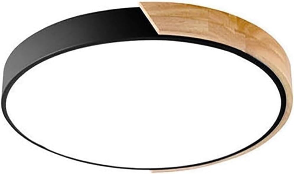 Plafonnier LED rond noir variable encastré moderne lustre