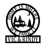 Home Is Where We Park It Sign for Campsite, Home Is Where We Park It Yard Flag Personalized Camping Gifts for Couples, Made In USA (Home Is Where We Park It)