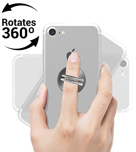 Aduro Phone Ring Holder [3-In-1] - Phone Ring, Phone Stand, Phone Car Vent Mount, Finger Grip Phone Holder For All Iphone, Samsung Galaxy (Black) #TOP2